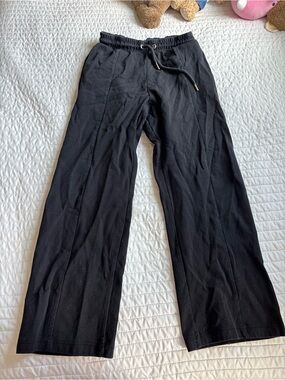 Zara Men's Black Wide-Leg Drawstring Joggers